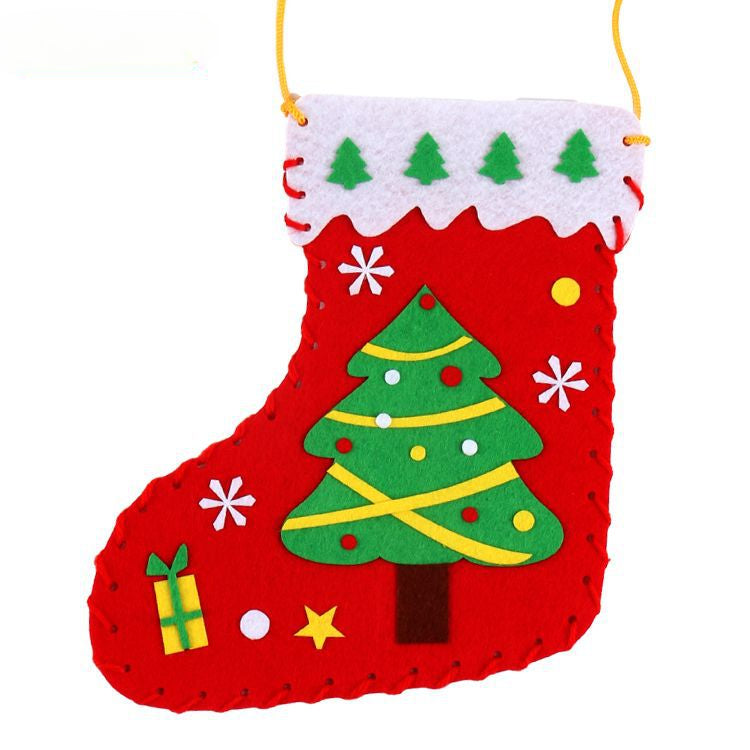 Wholesale Christmas Socks DIY Children's Handmade Non-woven Puzzle Toys