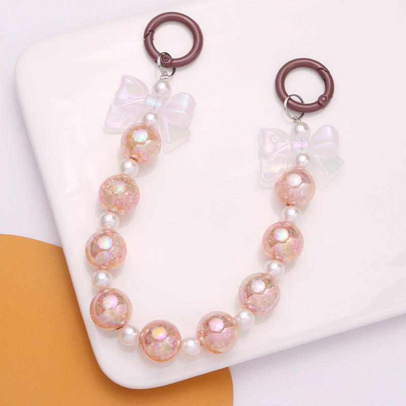 Wholesale Colorful Acrylic Burst Beads Gradient Bow Keychain