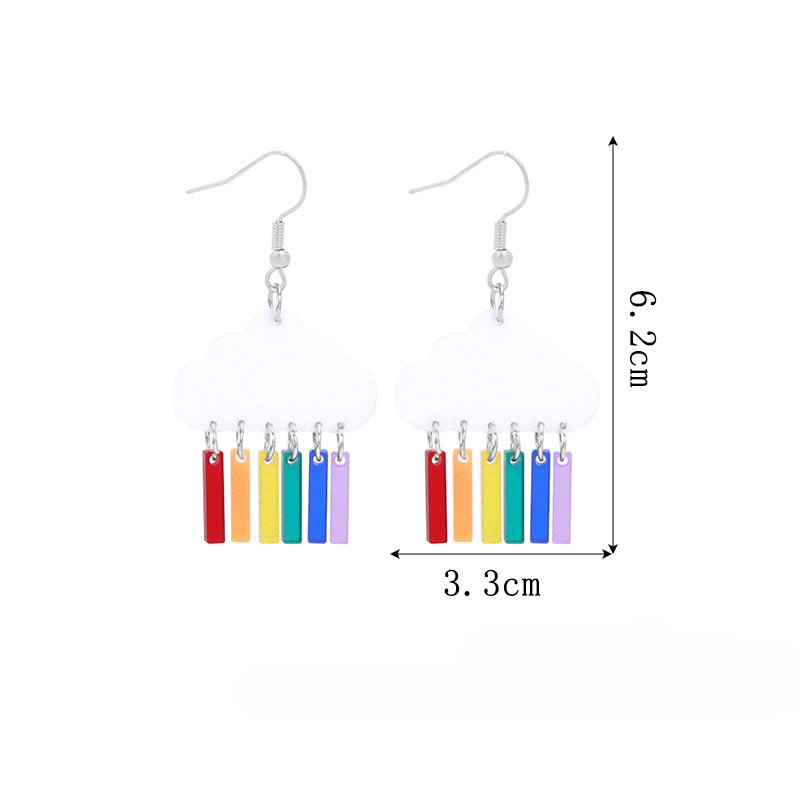 Wholesale Rainbow Flag Love Heart Alloy Pendant Drip Oil Earrings
