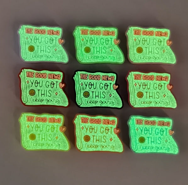 Wholesale Cartoon 10pcs 2D Luminous Silicone Beads Glow in The Dark Focal Beads