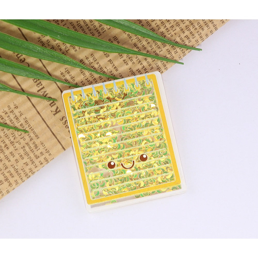 Wholesale 10pcs Quicksand Cartoon Cute Smiley Car Personalized Accessories Acrylic DIY Patches