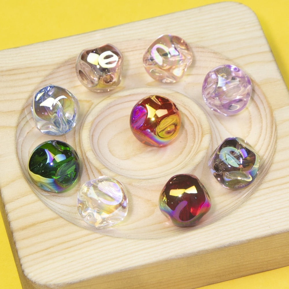 Wholesale 10pcs Fig Transparent Colorful Electroplated Beads