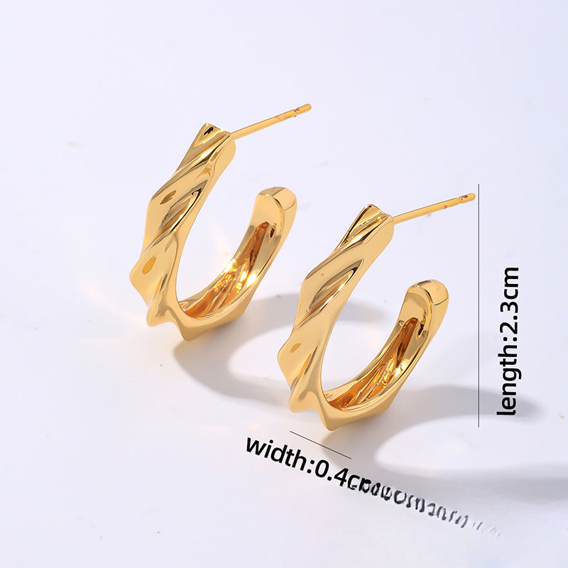 Wholesale Irregular Gold Stainless Steel Earrings
