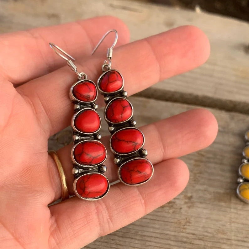 Wholesale Vintage Pine Stone Long Alloy Earrings