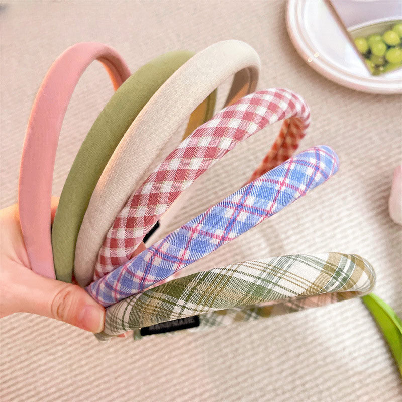Wholesale Solid Color Plaid Series Versatile Headband