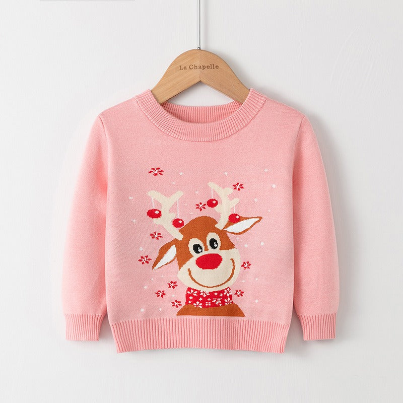 Wholesale Cartoon Christmas Elk Autumn Winter Woolen Baby Clothes