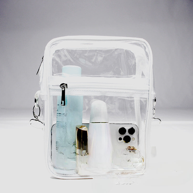 Wholesale Transparent PVC Zippered Adjustable Crossbody Bag