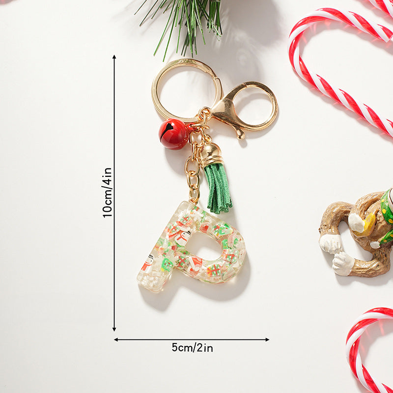 Wholesale Cartoon Christmas Pattern Letter Acrylic Keychain