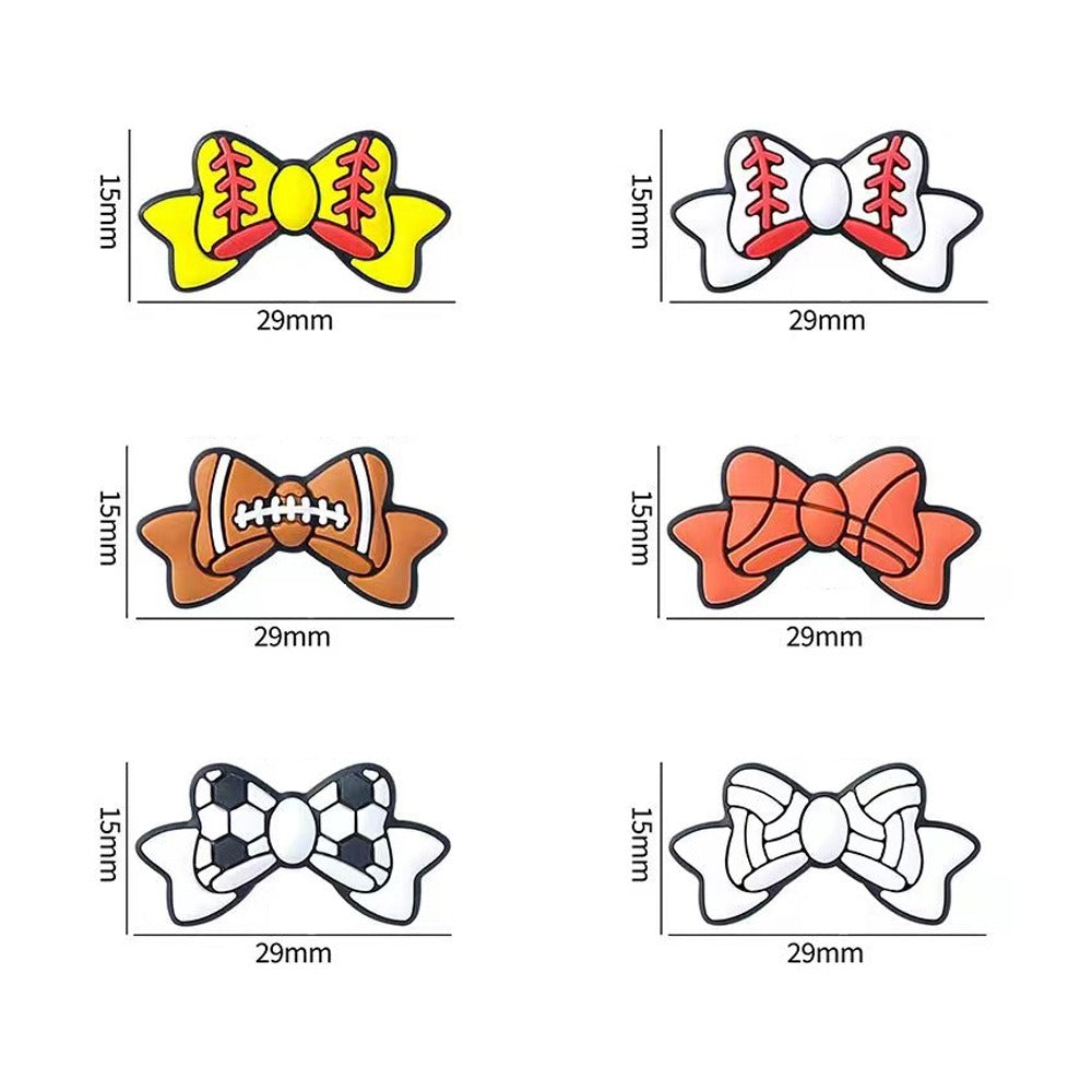 Wholesale 20pcs 3D Cartoon Bowknot Ball Pattern Silicone Beads