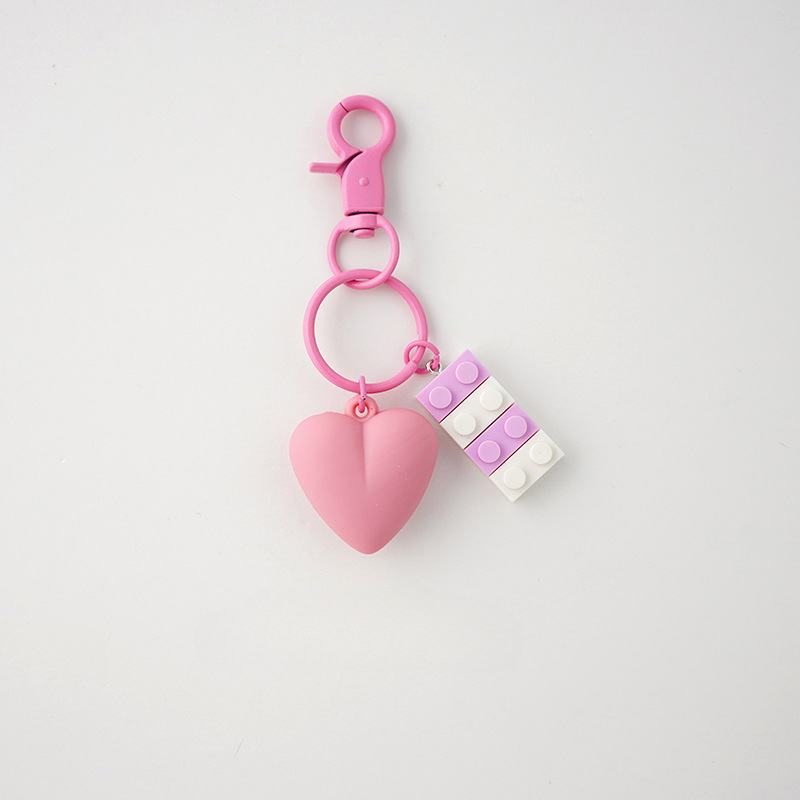 Wholesale Acrylic Building Block Love Keychain