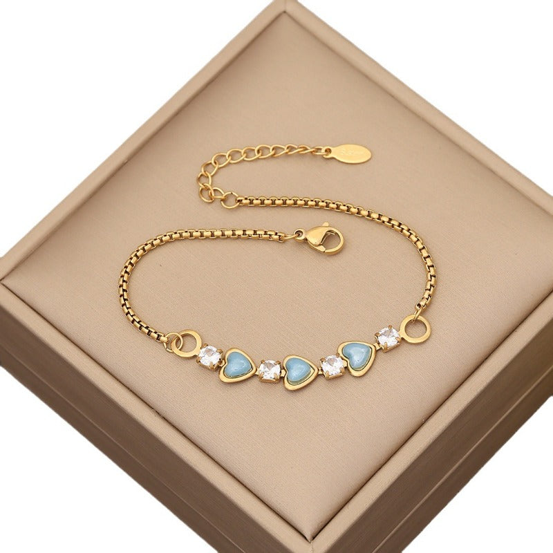 Wholesale Love Bracelet Full of Diamonds Stainless Steel Retro Bracelet