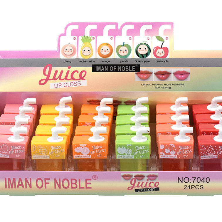 Wholesale 24PCS/PACK Plastic Lip Oil Straw Lip Gloss Fruity Flavored Lip Gloss