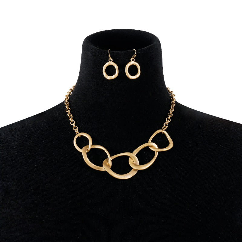 Wholesale Alloy Creative Fashion Punk Style Splicing Ring Necklace