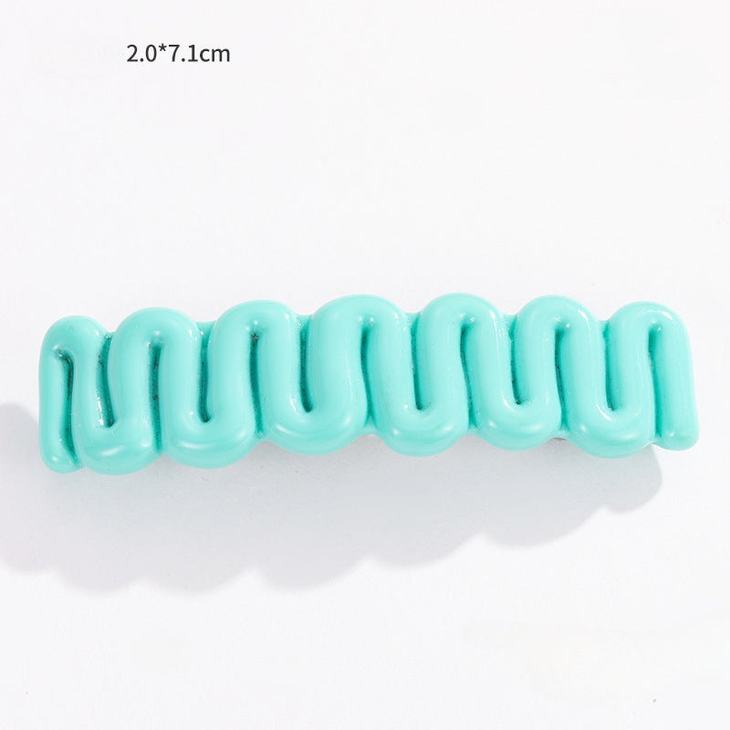 Wholesale Candy Color Resin Wavy Hair Clips