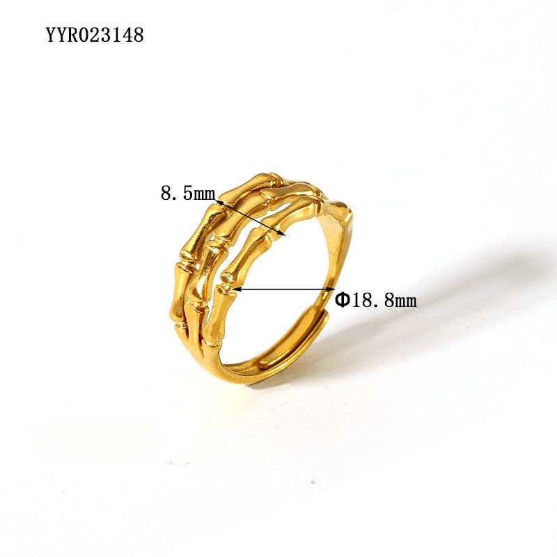 Wholesale 18K Gold Stainless Steel Adjustable Ring
