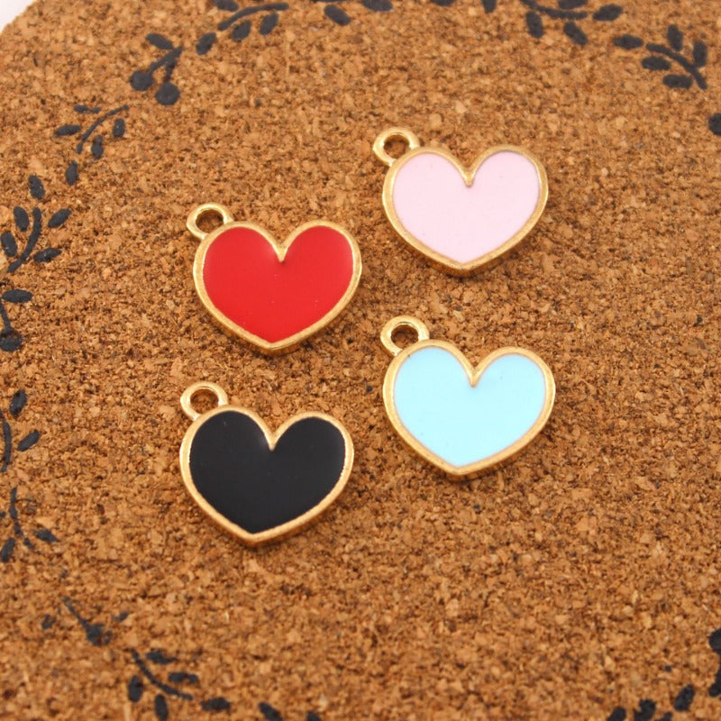 Wholesale 10pcs Cute Refueling Duck Love DIY Alloy Oil Drop Pendant Earring Keychain Pendant