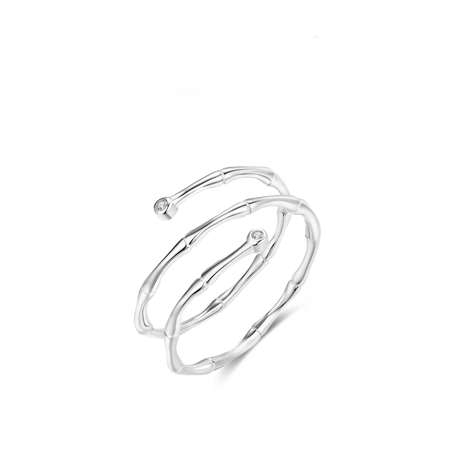 Wholesale Pure Silver Simple Bamboo Multi-layered Line Rings