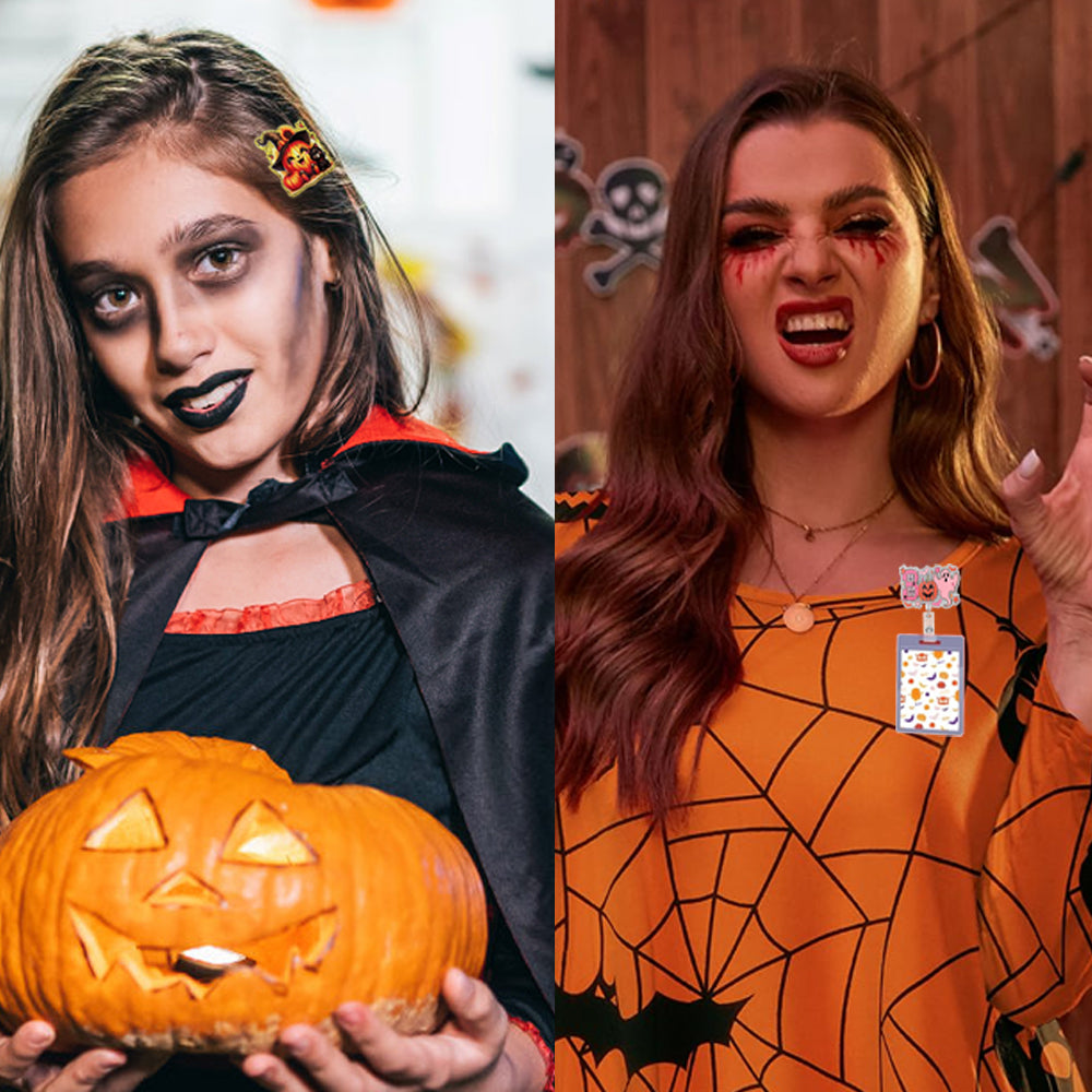 Wholesale Random 30pcs Halloween Acrylic Flat Backs for Badge Reels Keychains