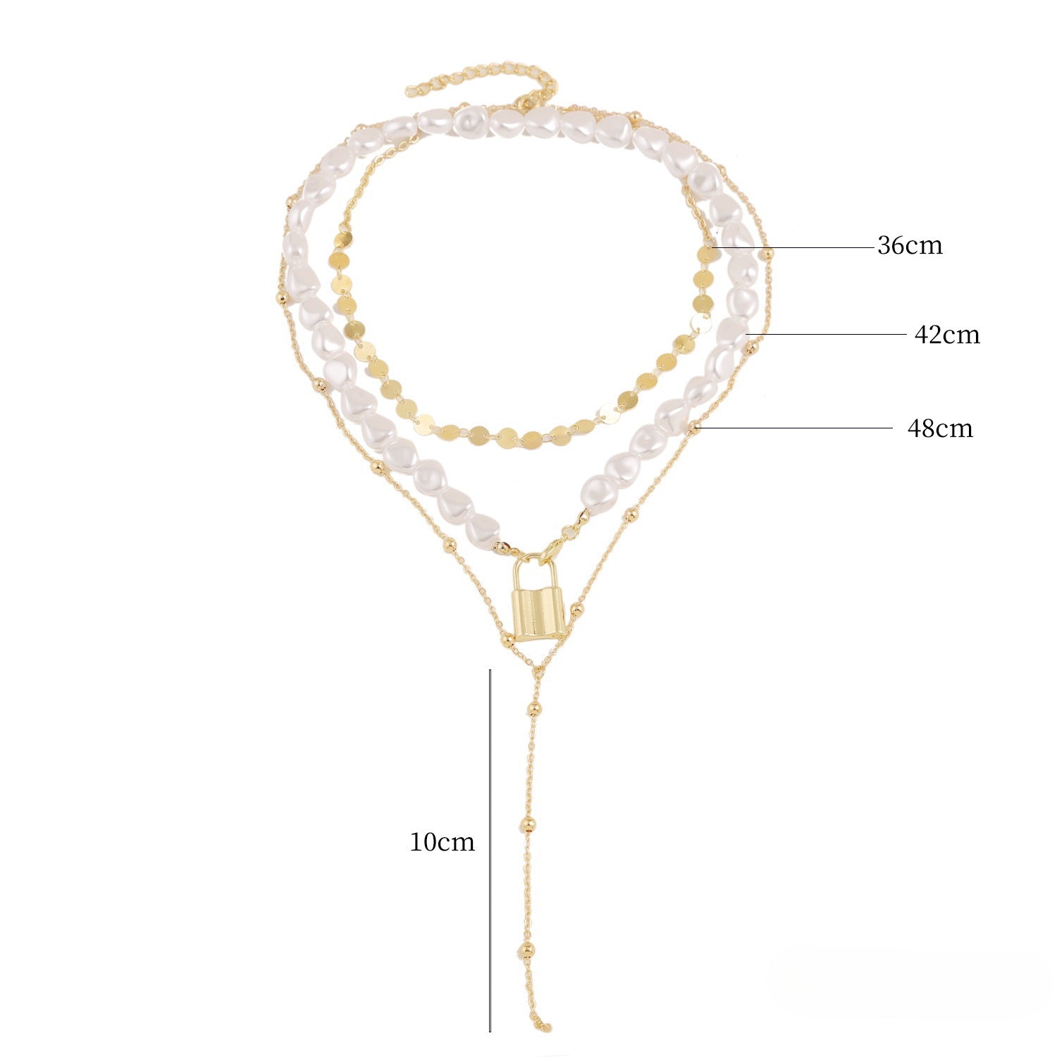 Wholesale Double Layered Irregular Pearl Alloy Necklaces