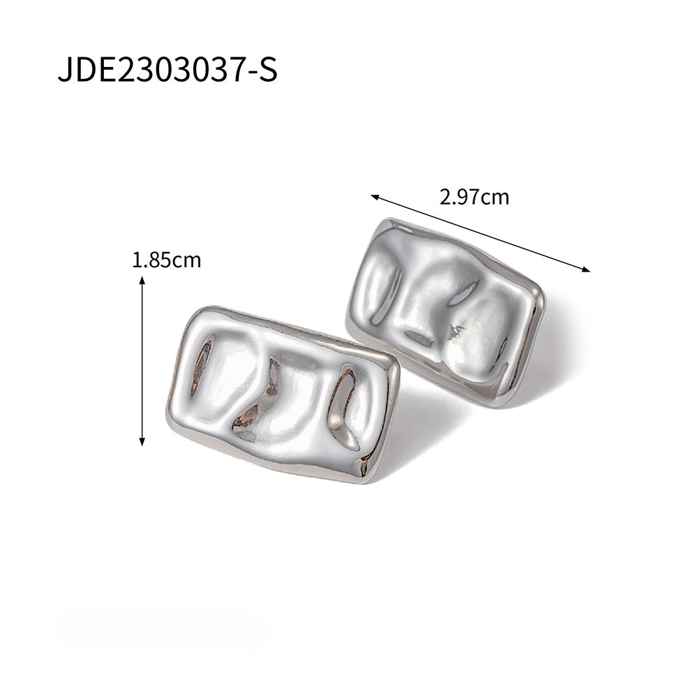 Wholesale Geometric Square Titanium Steel Gold-plated Earrings