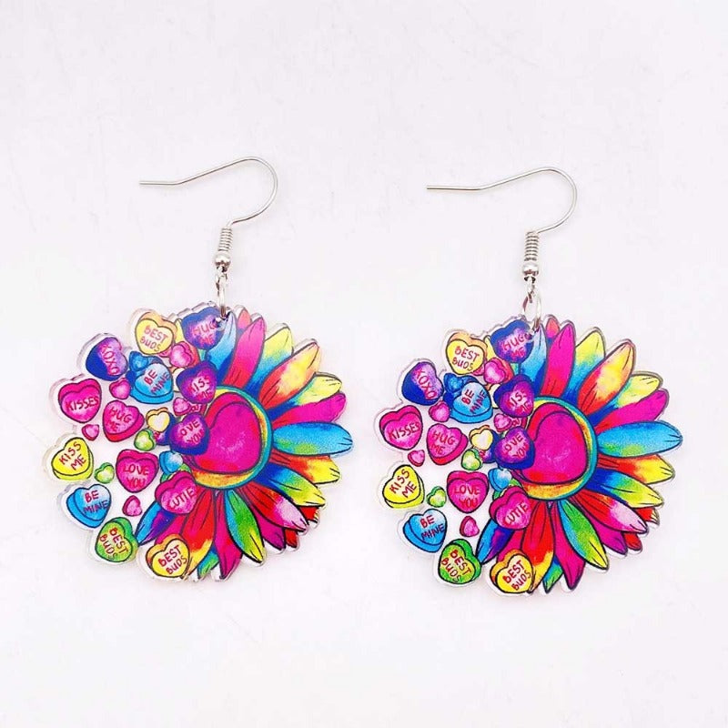 Wholesale Valentine's Day Cute Love Cat Envelope Acrylic Earrings