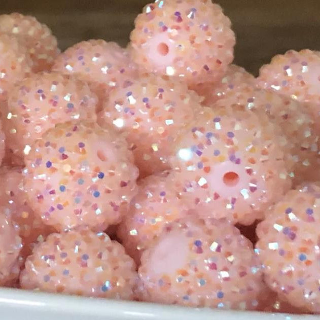 Wholesale 20MM Resin Diamond Ball, Spring Color Light Pink AB Color Diamond Ball