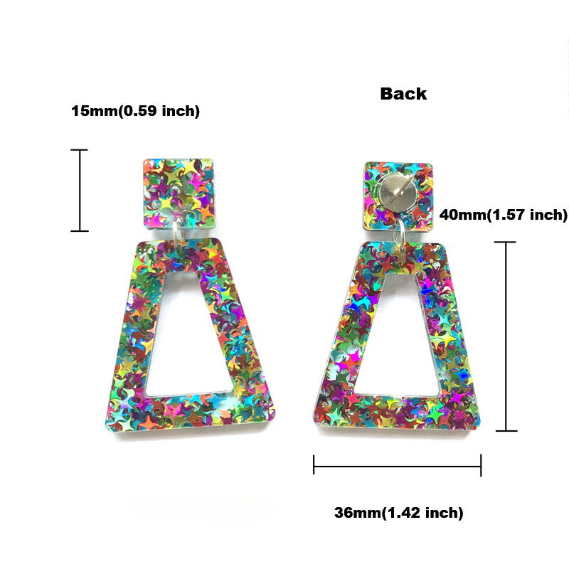 Wholesale Valentine's Day Geometric Rectangular Trapezoid Love Acrylic Stud Earrings