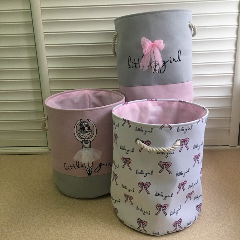 Wholesale Ballet Shoes Bow Girl Canvas Storage Basket
