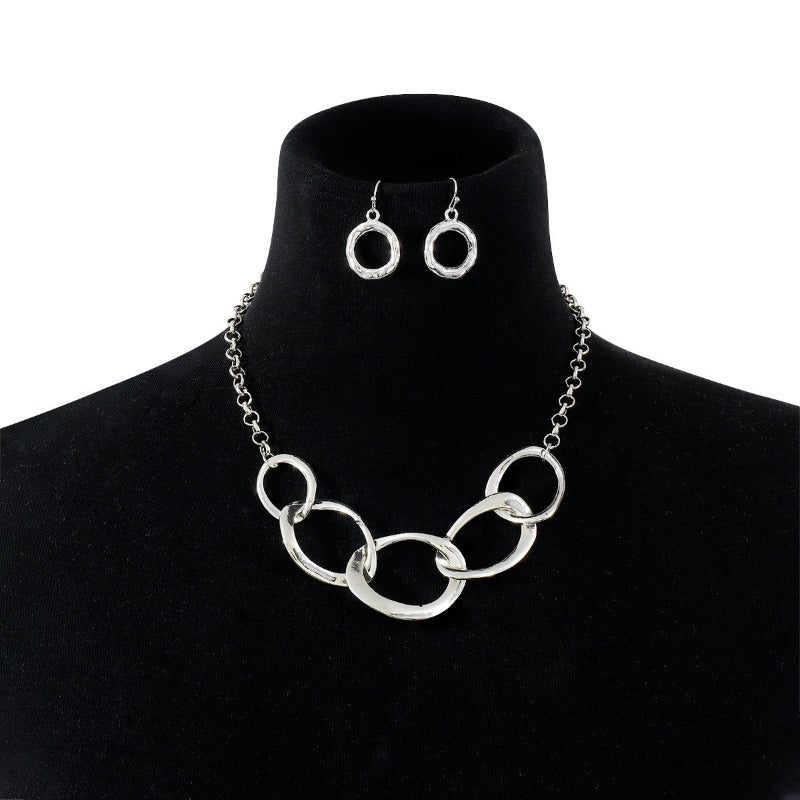 Wholesale Alloy Creative Fashion Punk Style Splicing Ring Necklace