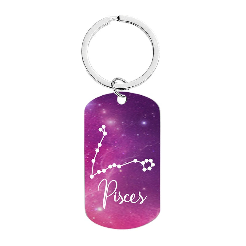 Wholesale of Twelve Constellations Metal Keychains