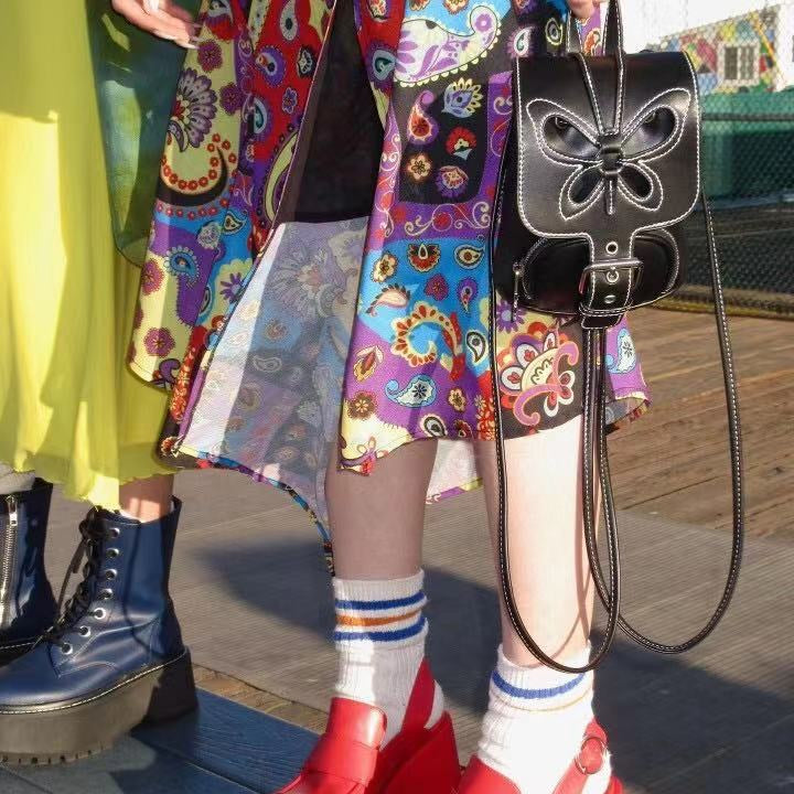 Wholesale Bowknot Y2k Mini Hollow PU Backpack