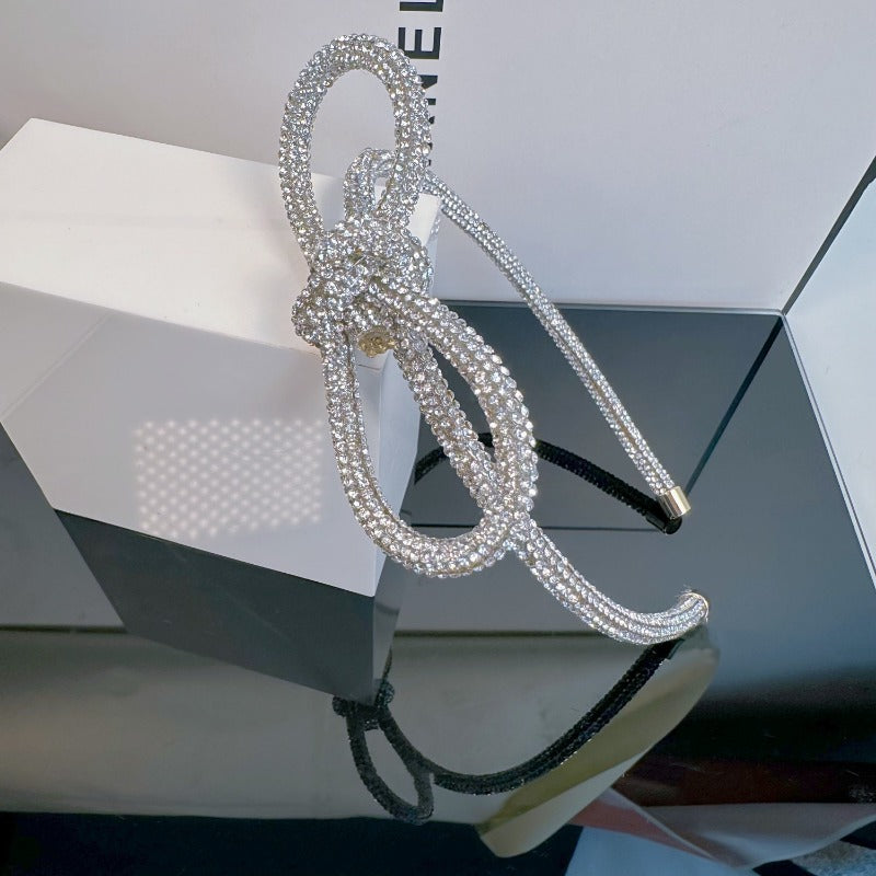 Wholesale Super Sparkling Water Diamond Fashion with Diamond Luxury Light Luxury Style Knotting Full Diamond Headband