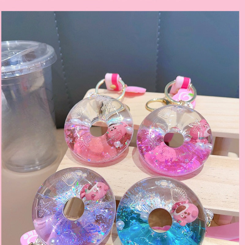 Wholesale Donut Liquid Quicksand Oil-infused Acrylic Keychain