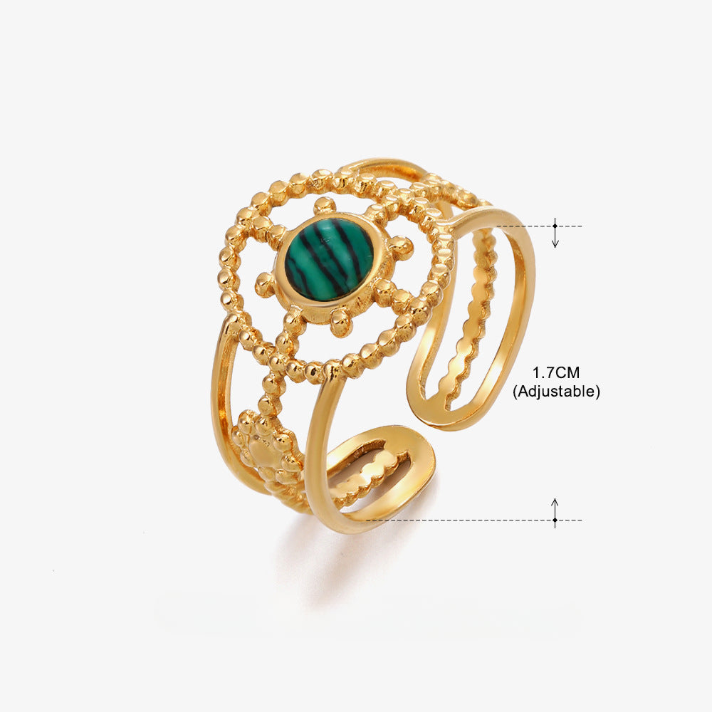 Wholesale Titanium Steel Turquoise Ring