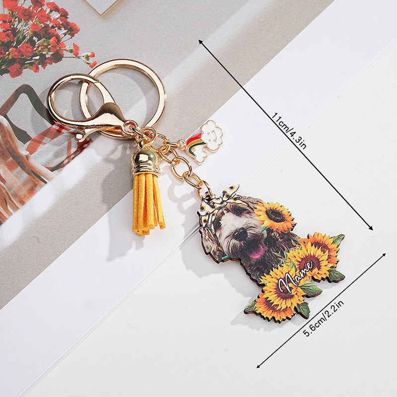 Llavero de girasol acrílico al por mayor