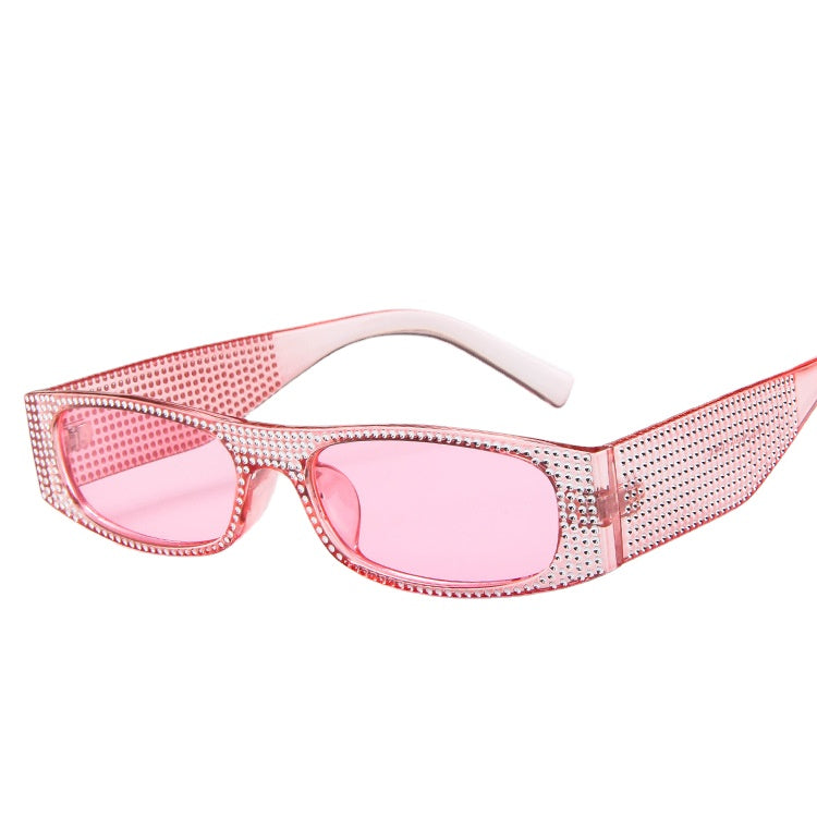 Wholesale PC Small Square Frame Diamond Sunglasses