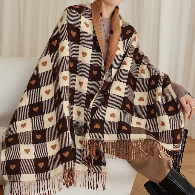 Wholesale 2023 Autumn and Winter New Imitation Cashmere Double Sided Tassel Scarves