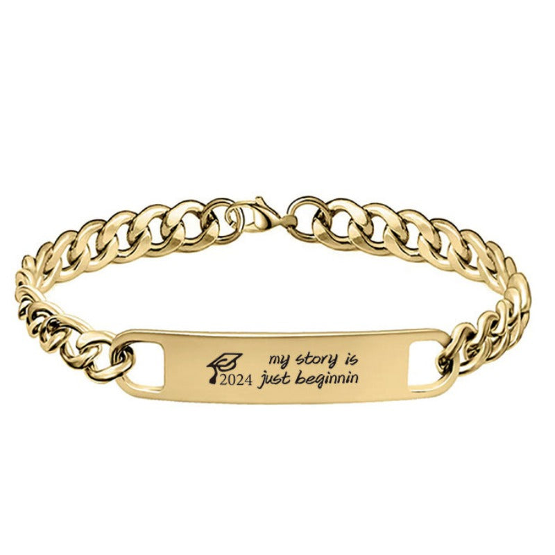 Wholesale Graduation Season Doctor Hat Stainless Steel Bracelet