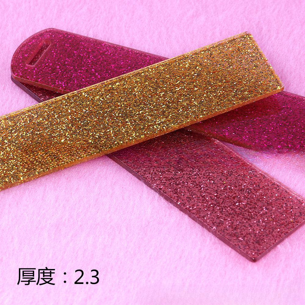 Wholesale 10pcs New Blank Glitter Acrylic Bookmark Di Pendant Card Bookmark
