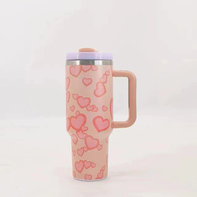 Wholesale Valentine's Day Car 40oz Car Cup Large Capacity with Handle Tumbler Thermos Cup