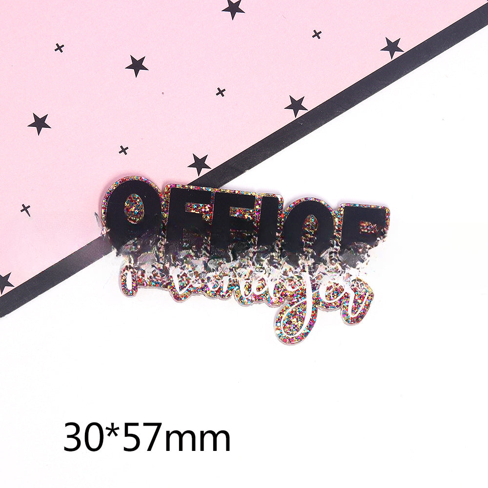 Wholesale 10pcs Cartoon Glitter Letters Love Jewelry Accessories DIY Patch FlatBack