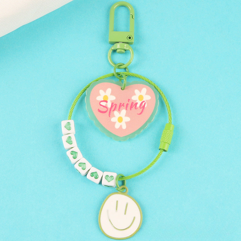 Wholesale Acrylic Peach Heart Keychain
