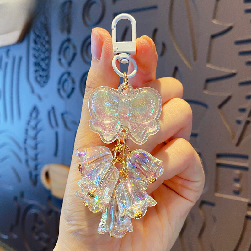 Wholesale Luminous Bow Lily of the Valley Acrylic Keychains