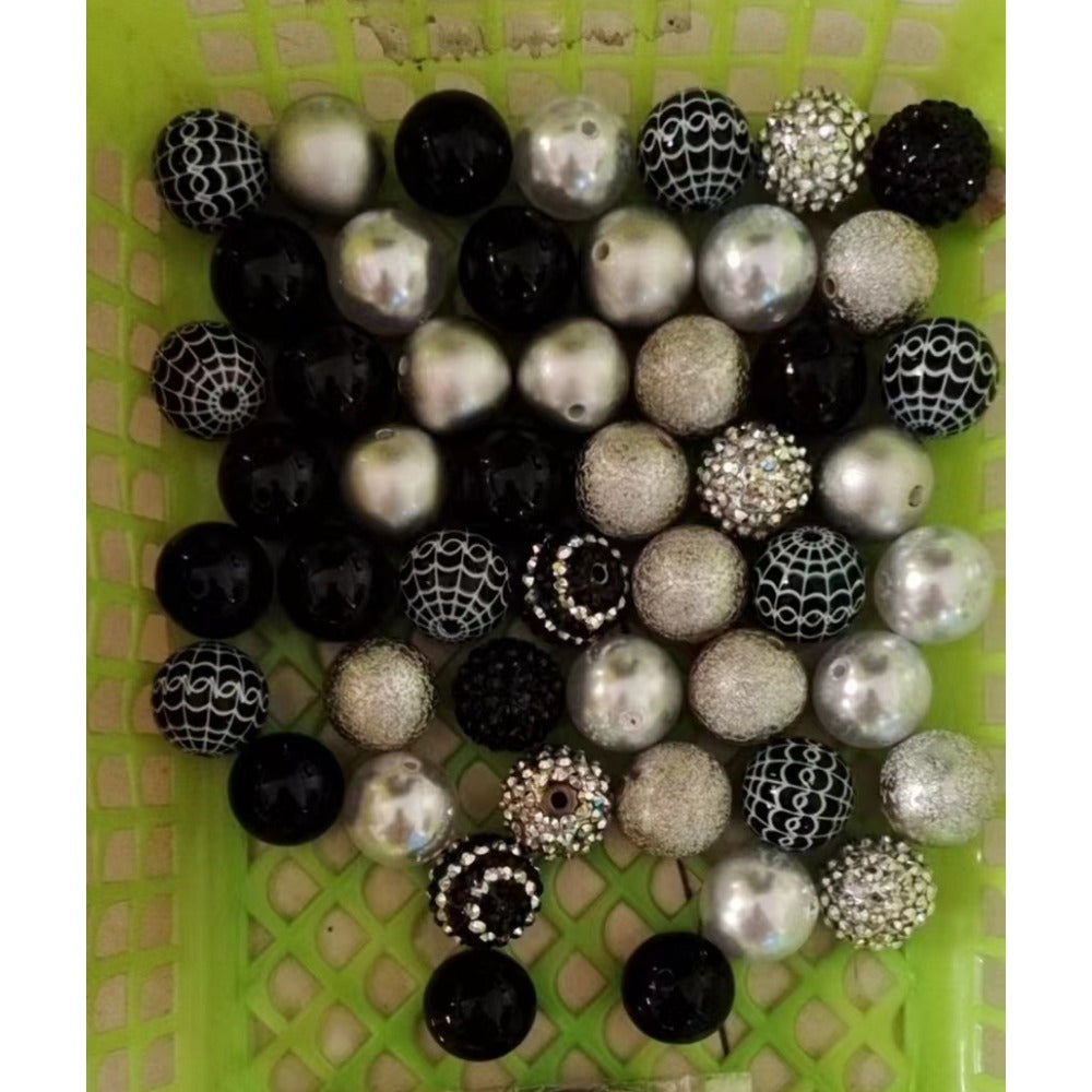 Wholesale 50pcs 20MM Acrylic White Mixed Color Beads Combination