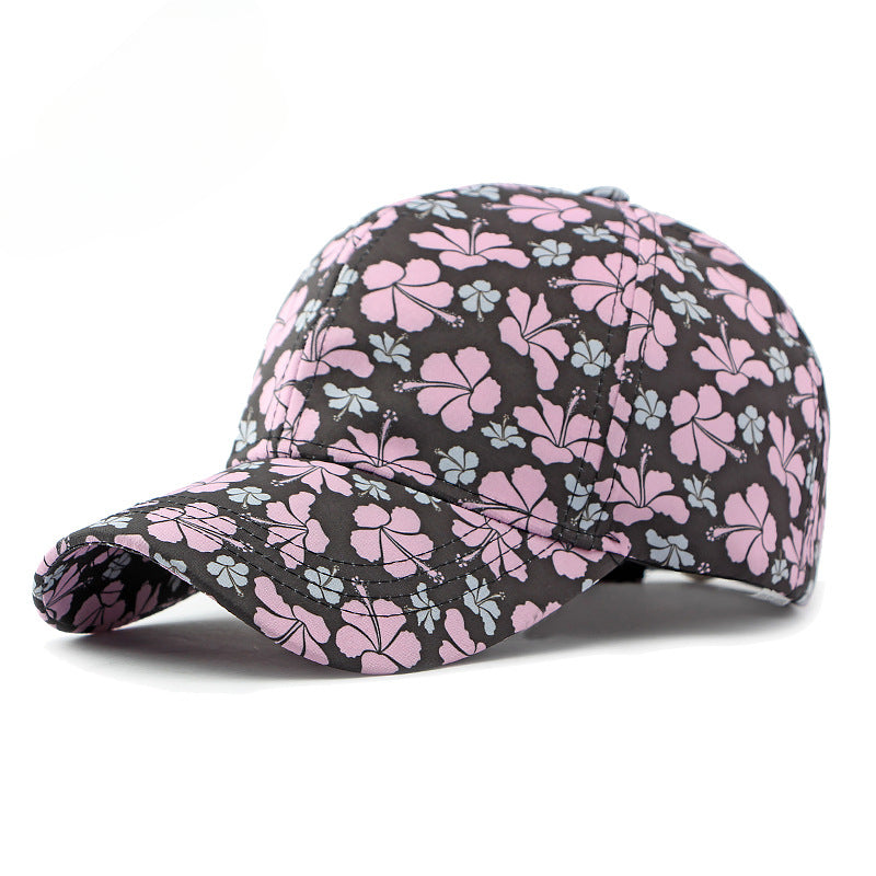 Wholesale Ethnic Style Fashion Flower Hard Top Baseball Cap