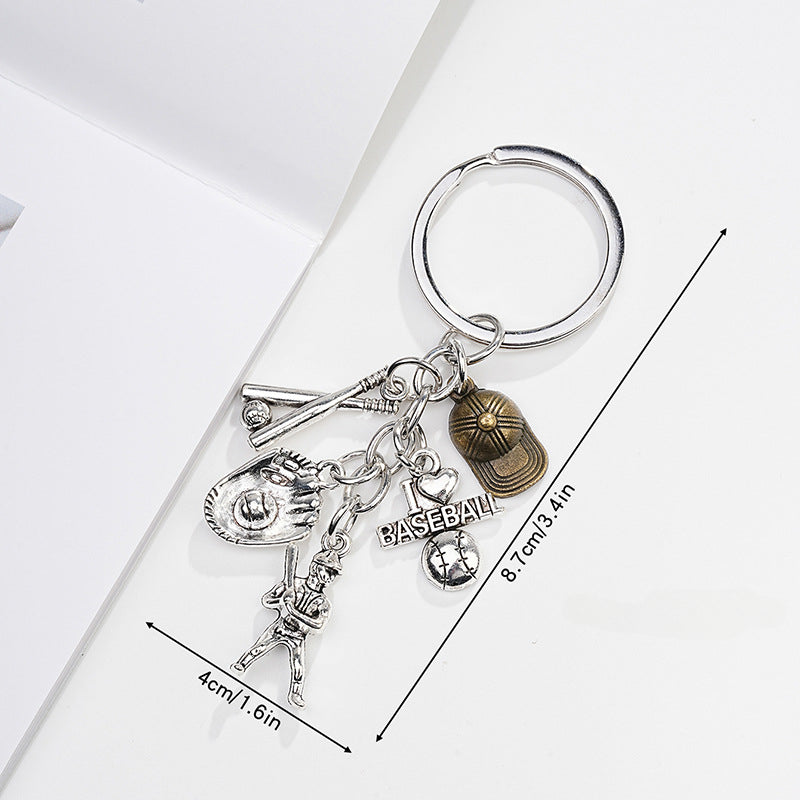 Wholesale Metal Baseball Sailing Car Keychain