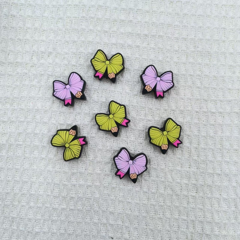 Wholesale 10pcs Creative Bow Color Silicone DIY Beads