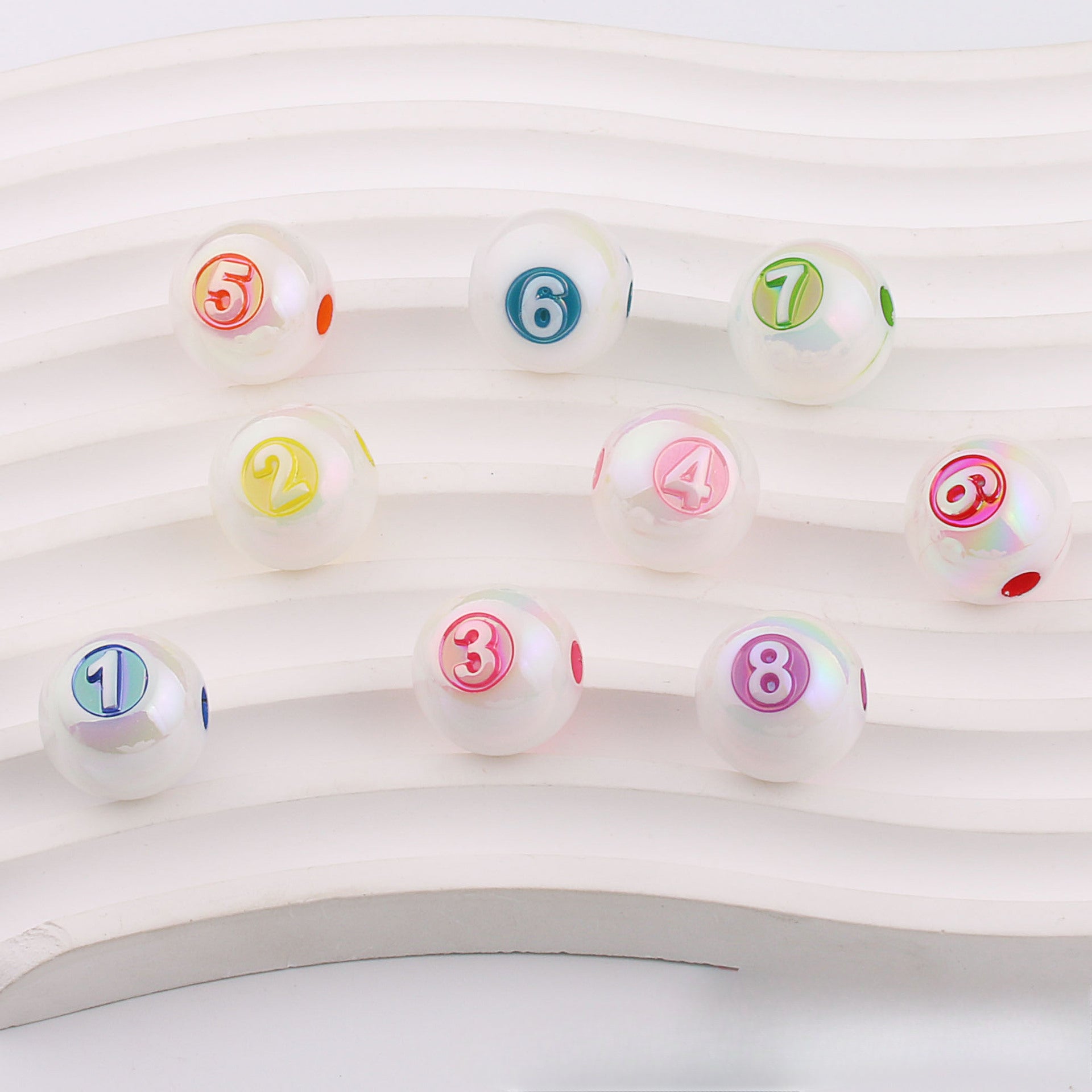 Wholesale 50pcs Mapei Color Digital UV Plating Color Straight Hole DIY Beads