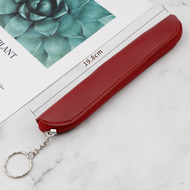 Wholesale Simple Zipper Pu Pen Case