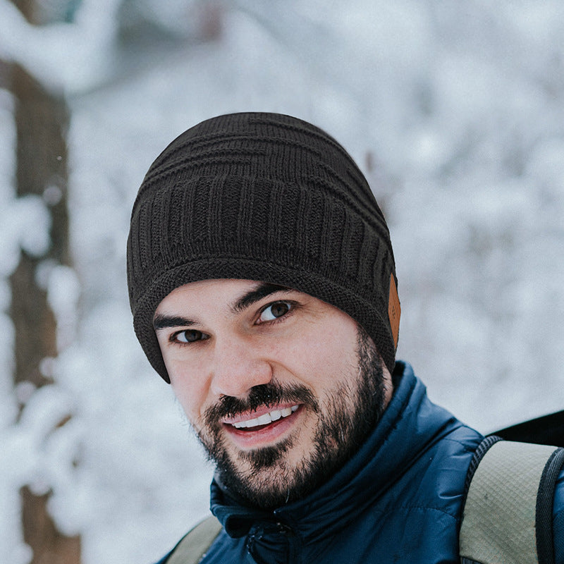 Wholesale Autumn and Winter Knitted Warm Plus Fleece Bluetooth Hat